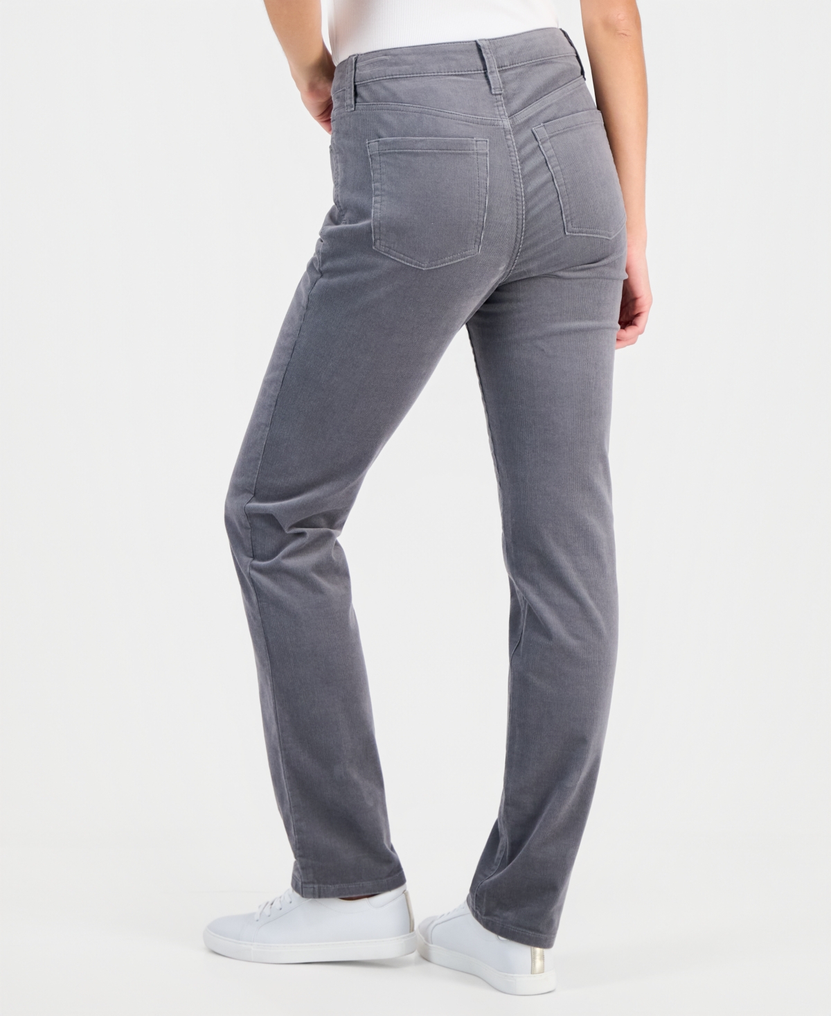 Style & Co Women's High-rise Straight Corduroy Jeans, Macy's Exclusive In Gray