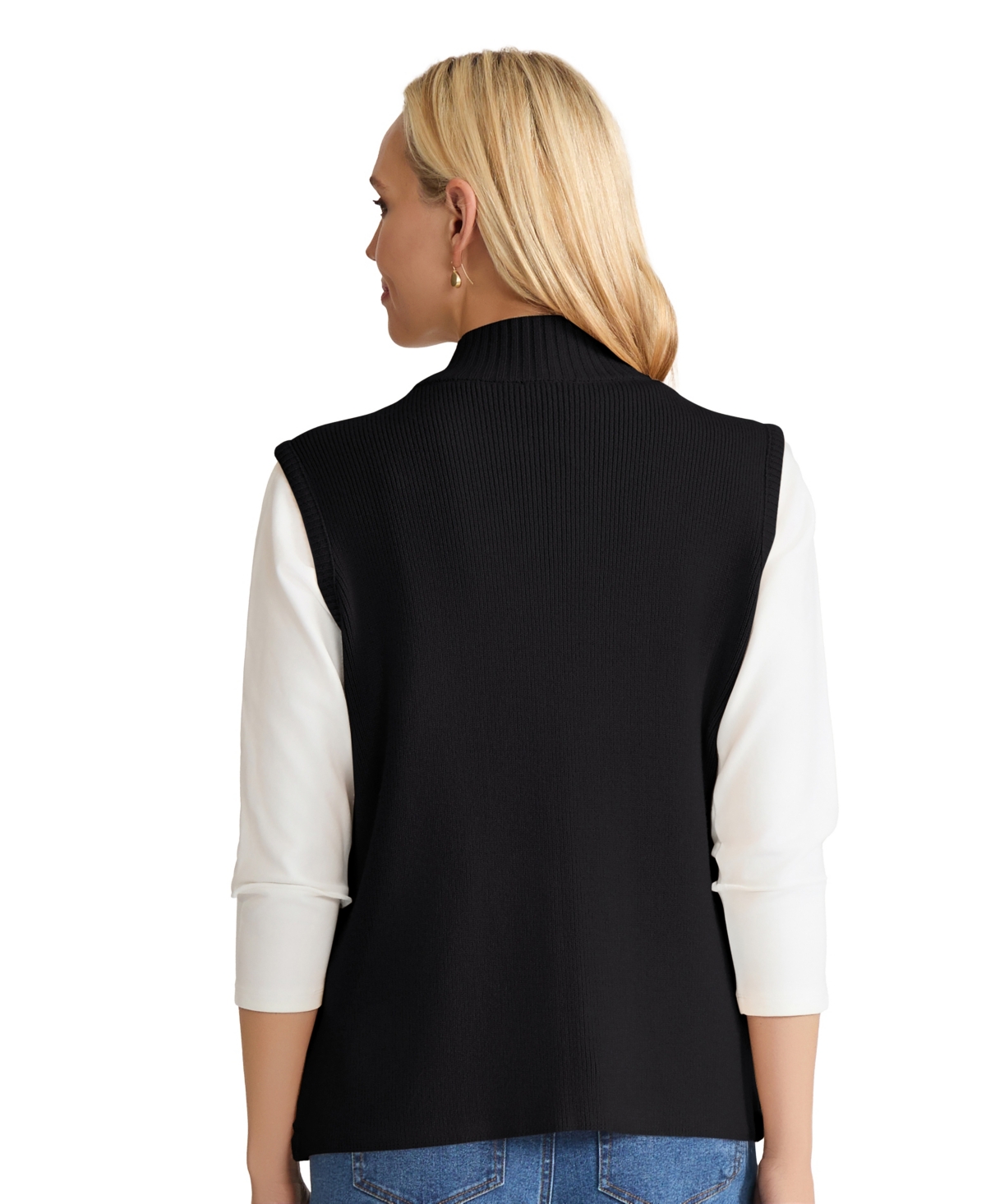Jones New York Women's Cable-Knit Zip-Front Vest