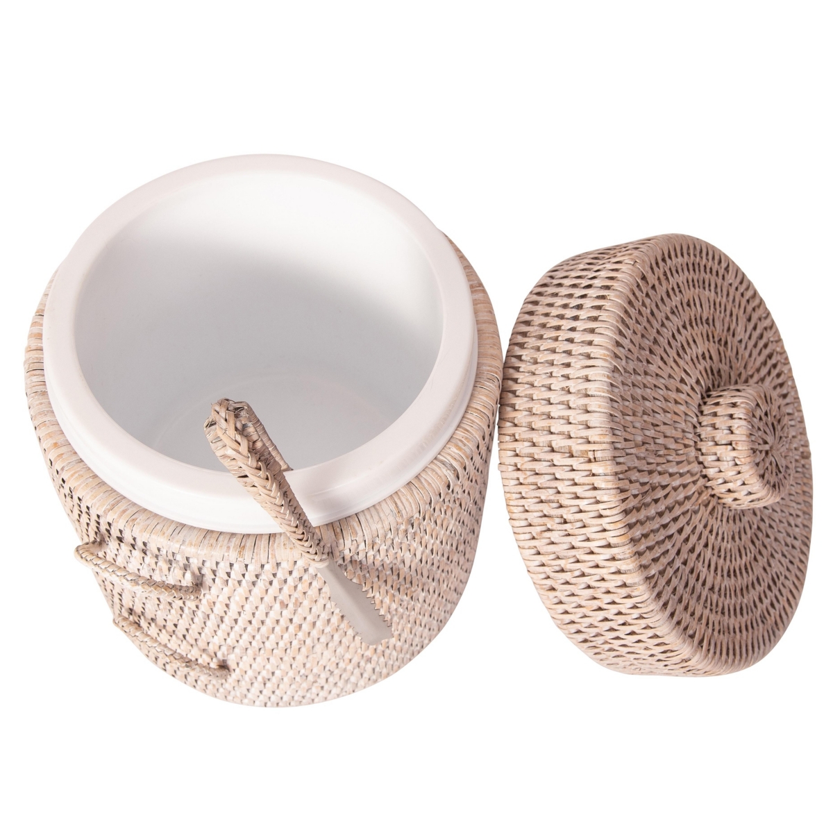 Artifacts Rattan Ice Bucket with Tongs