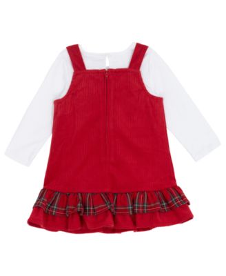 Baby Girls' Long-Sleeve Top and Jumper, 2-Piece Set