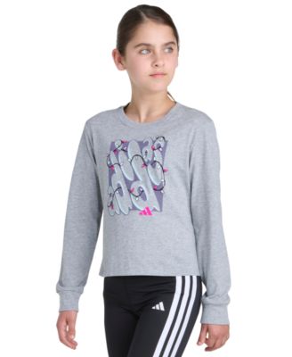 Girls 8-16 Regular-Fit Heather Logo Graphic T-Shirt