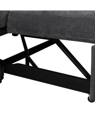 124.8'' L-Shaped Pull Out Sleeper Sofa Bed with USB Ports & Power Outlets, Convertible Sectional Couch for Living Room