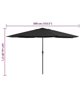 Garden Parasol Black Metal, Polyester Large Tiltable
