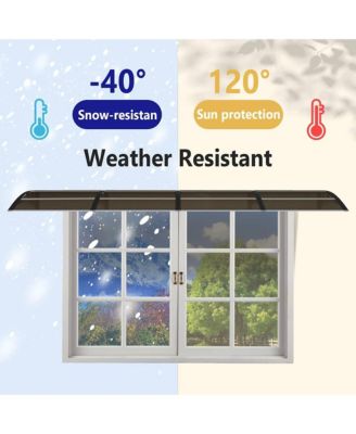 Door Canopy Black Polycarbonate 137.8 x 29.5 in Durable Canopy