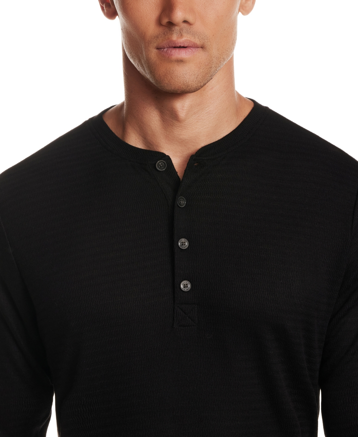 Vintage & Black Men's Long Sleeve Henley Neck T-Shirt