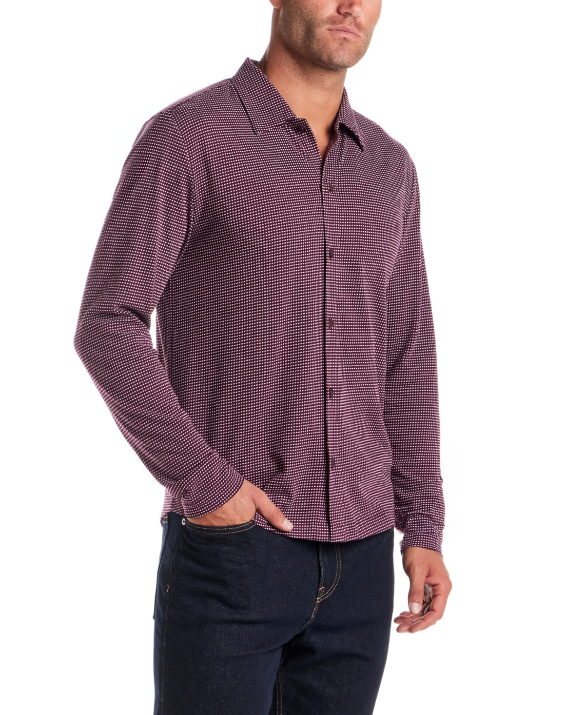 Vintage & Black Men's Dobby Button Down Shirt