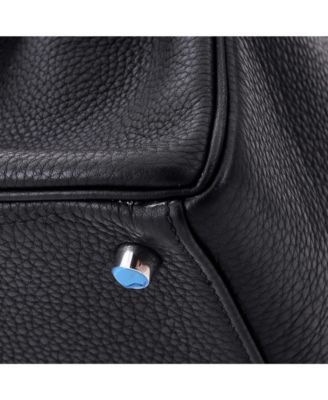 Kelly 28 Handbag Black Togo with Palladium Hardware