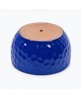 3-Piece Antique Blue Ceramic Planter Set