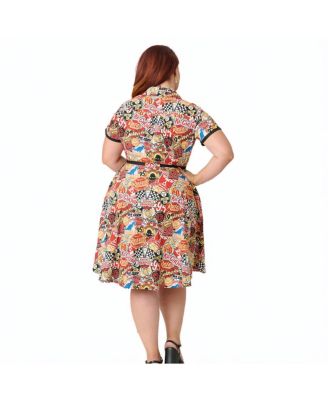 Plus Size 1960s Fit & Flare Dress