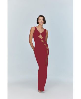 Women's Sara Dress - Elegant Cut-Out Maxi | Event Wear