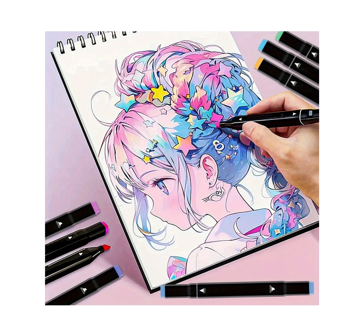 Htutwoo 60 Colors Dual Brush Tip Permanent Art Markers, Alcohol Markers, Coloring Marker, For Book Painting Card Making, Christmas Gift For Adults
