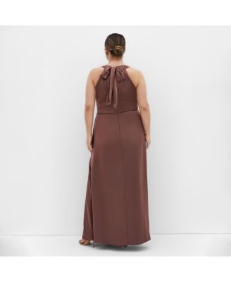 Plus Size Celina Halter Maxi Dress