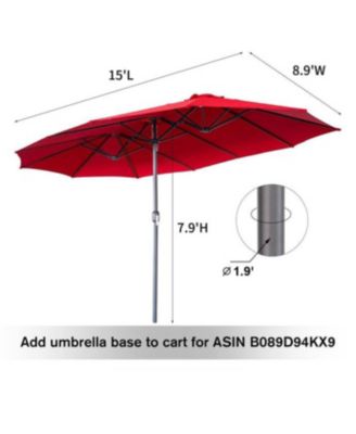 15x9ft Double-Sided Patio Umbrella