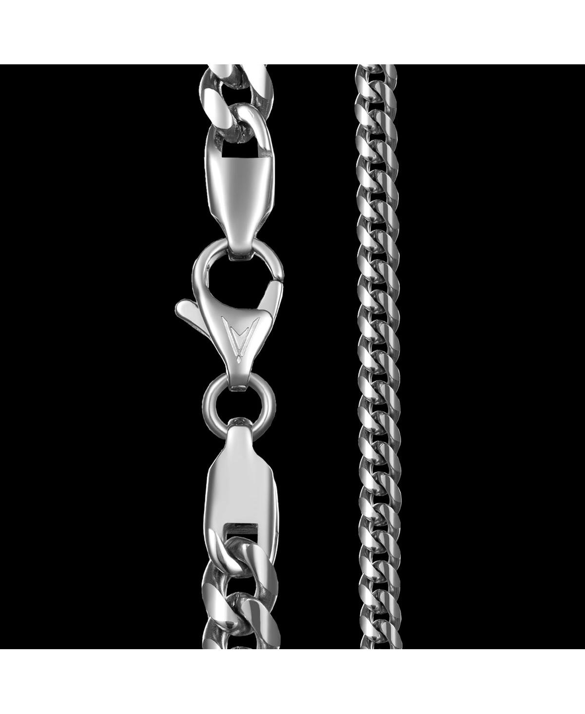 Vincero Men's Micro Cuban Chain Necklace 1.7mm in Sterling Silver Bonded with 14K Gold and Parrot Clasp
