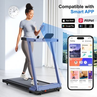 Superun Foldable Treadmill for Home: Features a 3.5 HP motor, 5% incline, and 350 lbs capacity. Compact, app-controlled design ideal for space-saving