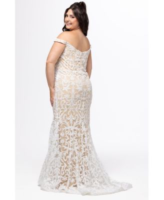 Women's Ivory Sequin Mermaid Dress