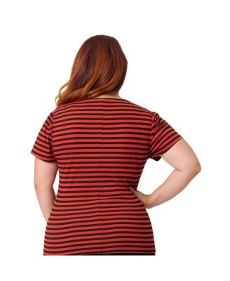 Plus Size Pentagon Collar Knit Top