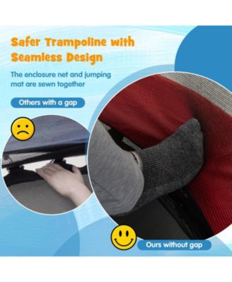 55'' Mini Trampoline for Kids w/ Safety Enclosure Net & Seamless Design