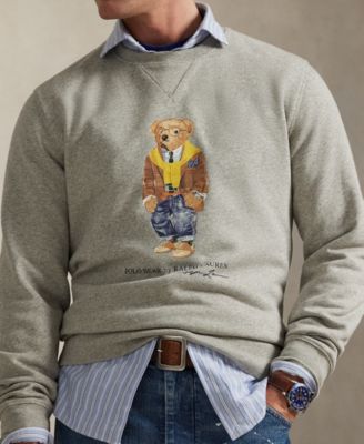 Men's Long-Sleeve Polo Bear Fleece Sweatshirt