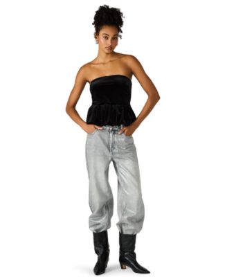 Women's Tessae Velvet Bubble Hem Tube Top