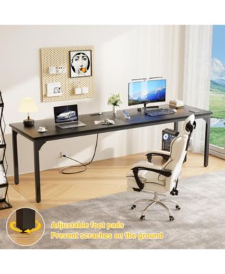 8.8'' W Rectangle Computer Desk, Wood Top Study Workstation