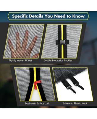 16FT Trampoline Safety Net Replacement Protection Enclosure Net for 12 Poles