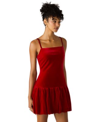 Women's Giovanna Velvet Bubble-Hem Mini Dress