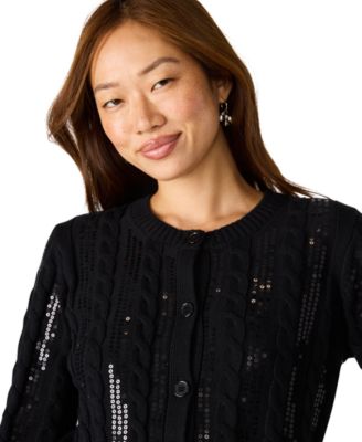 Women's Harlyn Sequin Cable Knit Cardigan