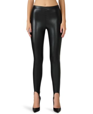 Steve Madden - Women's Faux Leather Skinny Fit Stirrup Pants