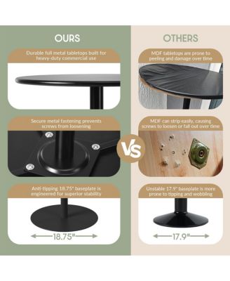 41.25" Adjustable Metal Round Bar Height Table