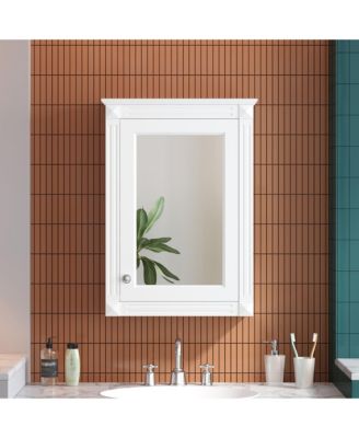 20'' Wall Mounted Bathroom Storage Cabinet with Mirror & Adjustable Shelf