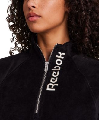 Women's New Heritage Velour Half Zip Collared Top