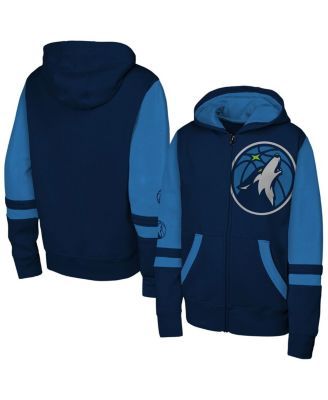 Outerstuff - Big Boys and Girls Navy Minnesota Timberwolves Straight to the League Full-Zip Hoodie