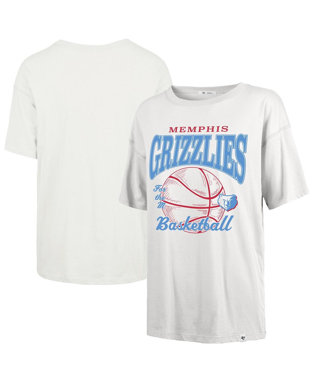 47 Brand Women's White Memphis Grizzlies City Edition Down Court Sadie T-shirt In White