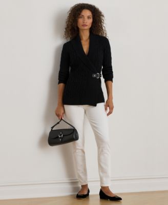 Women's Buckled Cotton Sweater