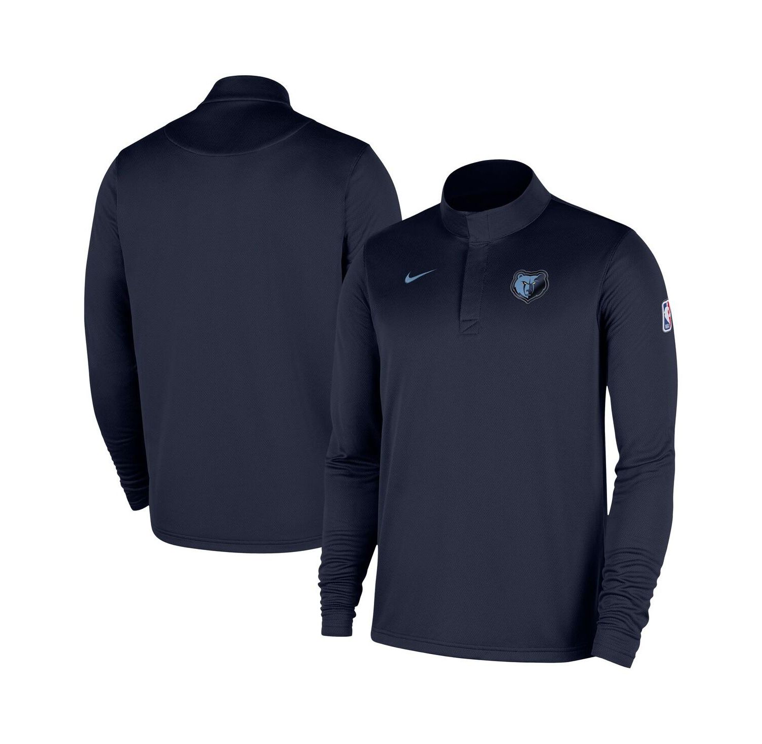 Men's Navy Memphis Grizzlies 2025/26 Authentic Coaches Quarter-Zip Dri-Fit Hoodie