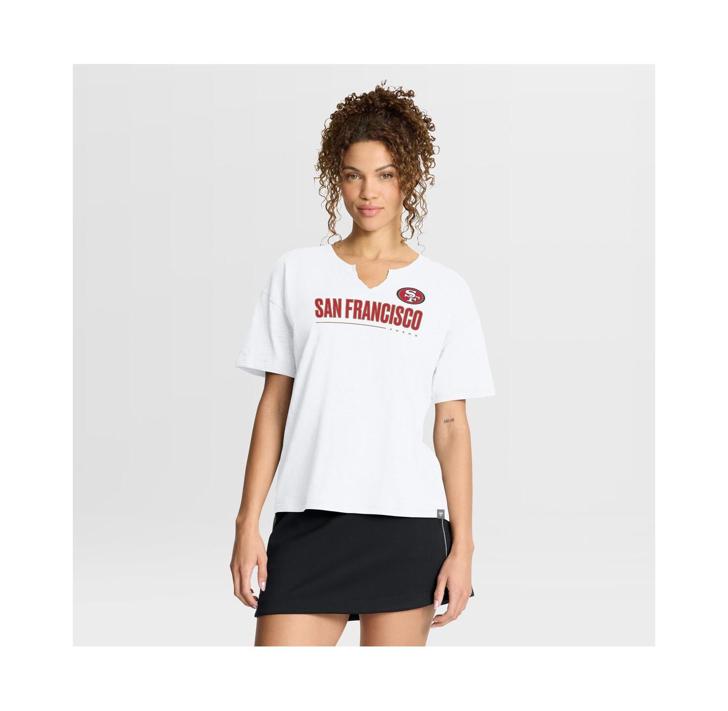 Women's White San Francisco 49ers Redzone Slub Boxy T-Shirt