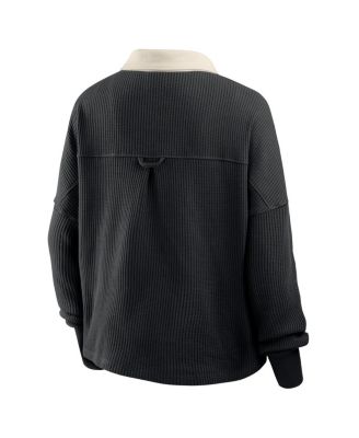 Women's Black Pittsburgh Steelers Oversized Hometown Premium Thermal Long Sleeve T-Shirt