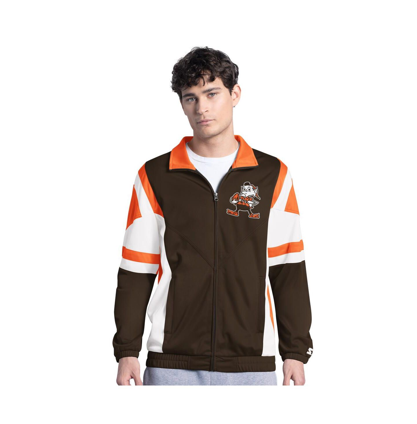 Мужская куртка Starter Brown Cleveland Browns Contender Logo Full-Zip Track — фото 1