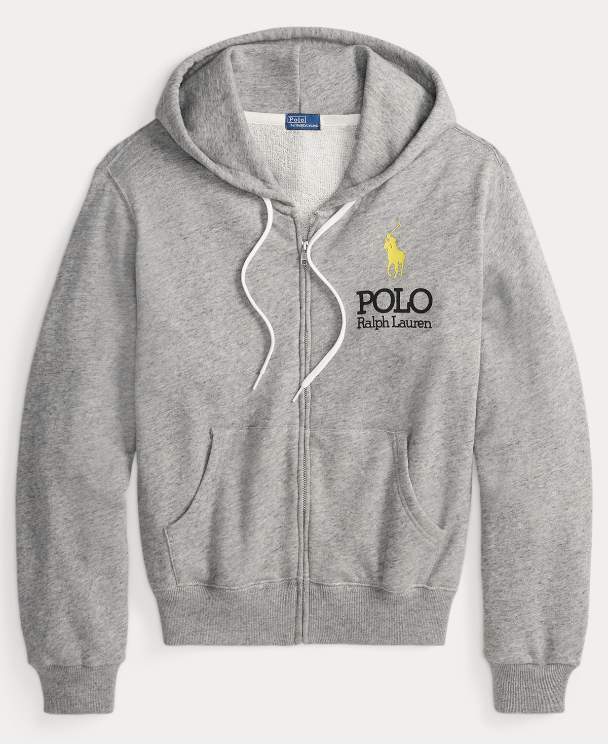 Polo Ralph Lauren Women's Big Pony Lightweight Fleece Zip Hoodie Sweatshirt In Gray