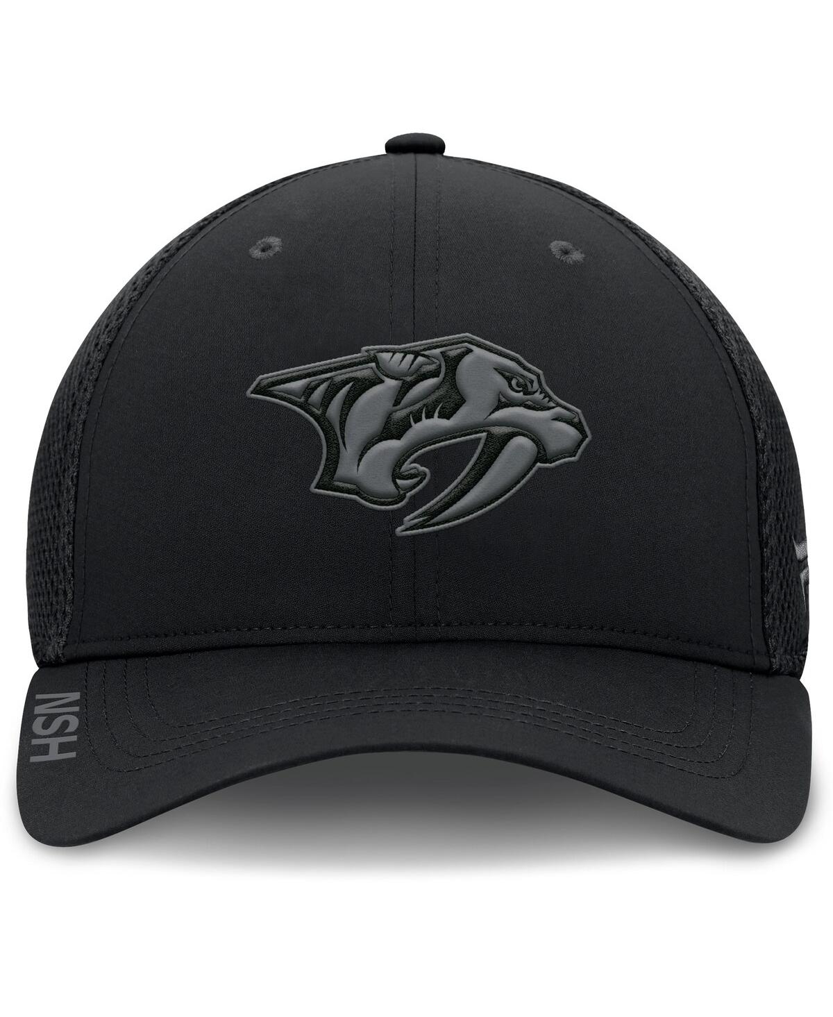 Fanatics Men's Black Nashville Predators Authentic Pro Road Flex Hat In Black