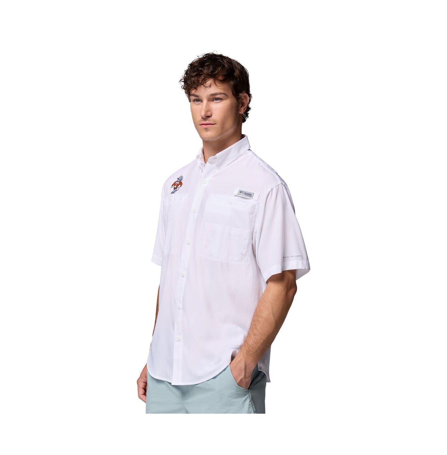 Мужская рубашка Columbia White Tennessee Volunteers Tamiami Omni-Shade Button-Down — фото 4