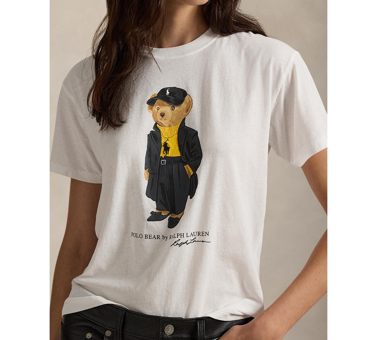 Polo Ralph Lauren Women's Holiday Bear Crew Neck T-shirt In White