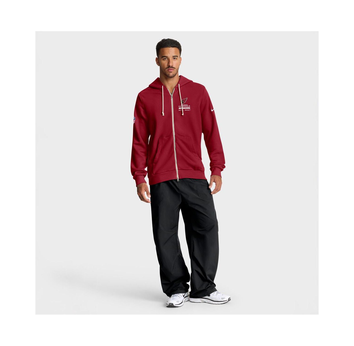 Men's Cardinal Arizona Cardinals Sideline Standard Issue Utility Player Dri-FIT Full-Zip Hoodie