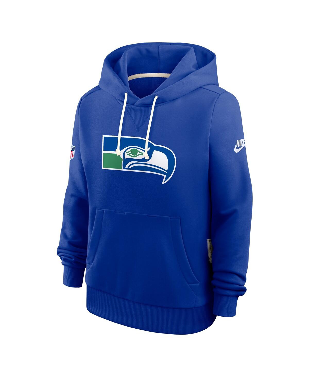 Nike Royal Seattle Seahawks Throwback Sideline Standard Issue Dri-fit Hoodie In Blue