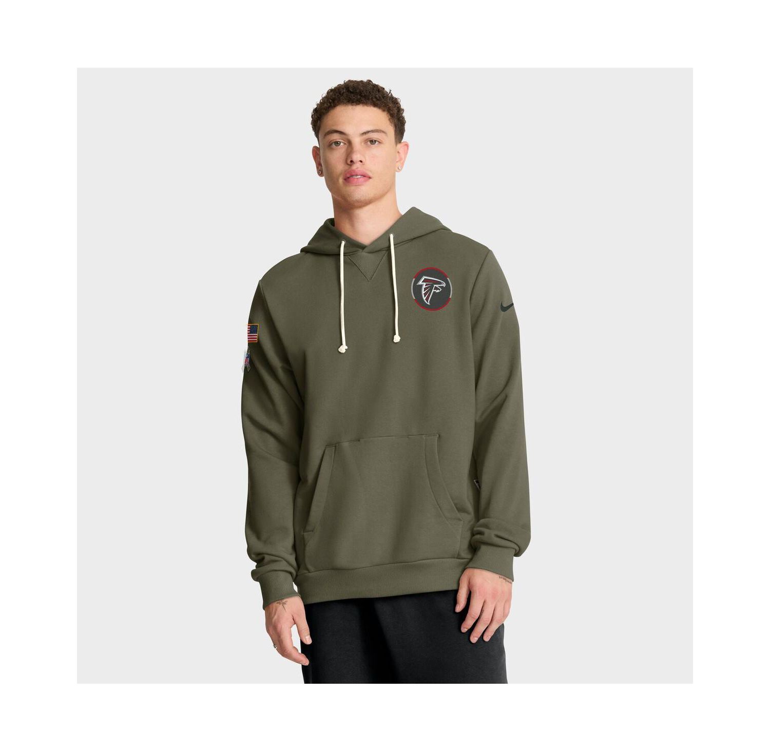 Men's Olive Atlanta Falcons 2025 Salute to Service Sideline Standard Issue Dri-FIT Hoodie