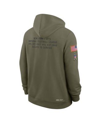 Men's Olive New York Jets 2025 Salute to Service Sideline Standard Issue Dri-FIT Hoodie