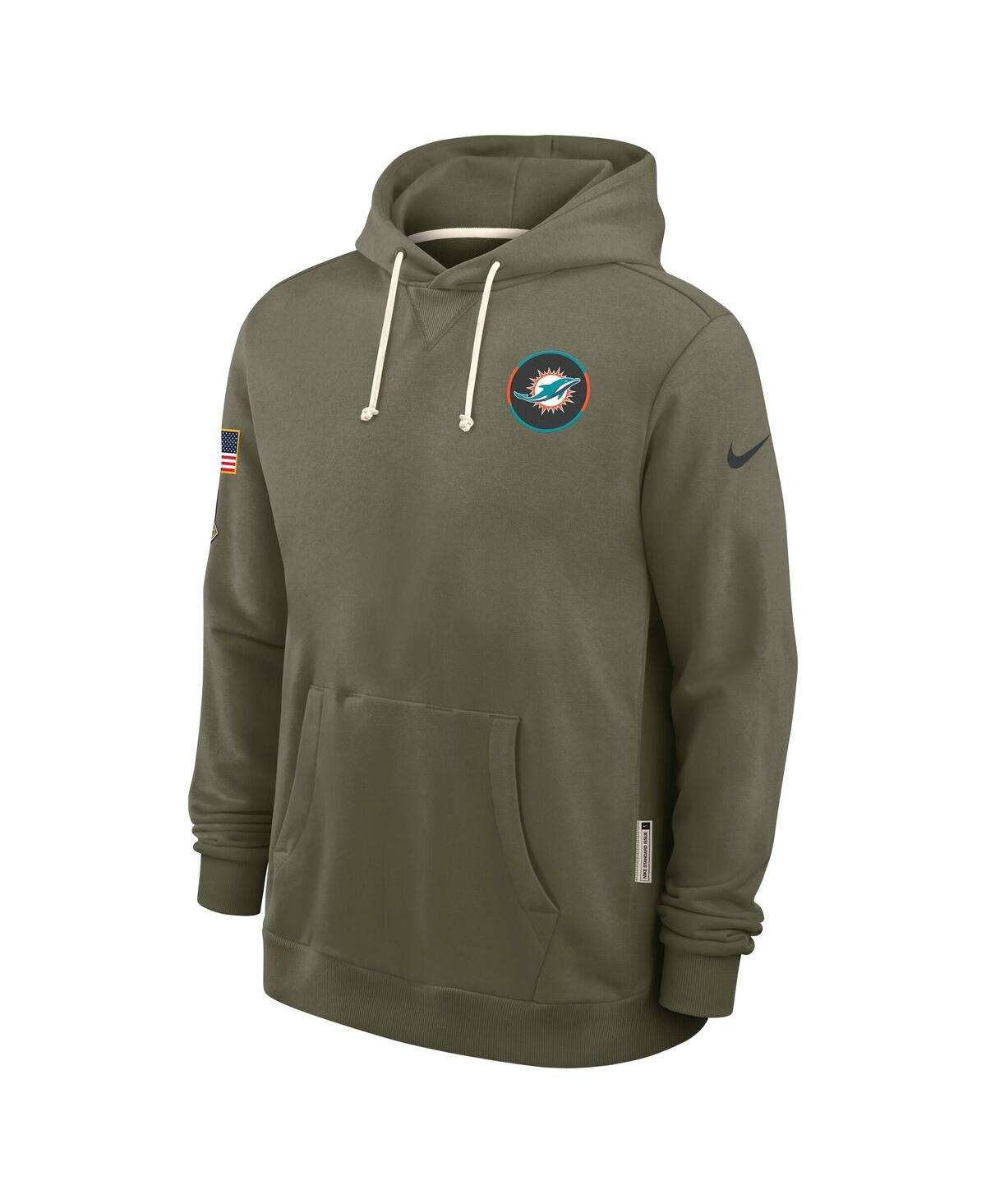 Nike Men's Olive Miami Dolphins Big Tall 2025 Salute to Service Sideline Dominant Force Dri-fit Hoodie