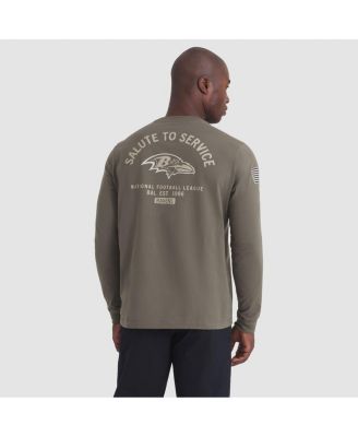 Men's Olive Baltimore Ravens 2025 Salute to Service Long Sleeve T-Shirt