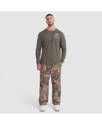 Men's Olive Philadelphia Eagles 2025 Salute to Service Long Sleeve T-Shirt